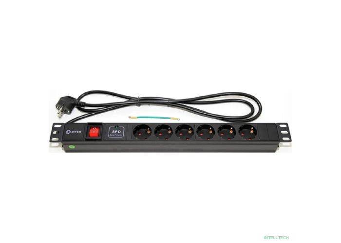 5bites PDU619A-06 Блок розеток  6S / AL / SWITCH / 1U / 19