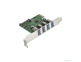 Exegate EX283716RUS Контроллер EXE-314 PCI-E 2.0, 4*USB3.0 ext, разъем доп.питания (OEM)