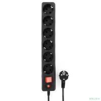 Гарнизон Сетевой фильтр ECL-6-B-7 6р, 10А, 7м, ур.защиты 4, черный, пакет (22433)