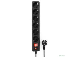 Гарнизон Сетевой фильтр ECL-6-B-7 6р, 10А, 7м, ур.защиты 4, черный, пакет (22433)