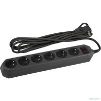 Эра Б0037265 Сетевой фильтр USF-6es-5m-B с базовой защитой с заземлением с выключателем 6 розеток 5м 10А черный