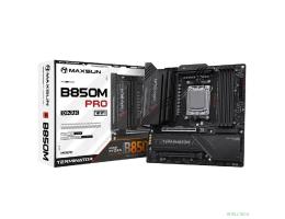 MAXSUN MS-Terminator B850M PRO DARK WIFI (Socket AM5, mATX, 4*DDR5(192Gb), DP/HDMI, 2*SATA3, 3*M.2, 1*PCIEx16/1*PCIEx4, 1* Type-C, 4*USB 2.0, 4*USB 3.2, LAN 1*2.5G, SPDIF, WiFi 6E,  RTL)