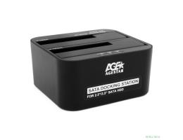 AgeStar 3UBT6-6G Докстанция 2x2.5"/3.5" SATA HDD/SSD AgeStar 3UBT6-6G, USB3.0, пластик, черный, UASP