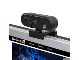 ExeGate Stream HD-4000 4K UHD AF (8Мп, 3840x2160, 30fps, H.264, автоматический фокус, защитная шторка, 4-линзовый объектив (стекло), стерео микрофон с шумоподавлением, универсальное крепление, USB, ка