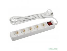 ЭРА Б0044045 Удлинитель электрический U-5es-5m-3x1,5 с заземлением с выключателем 5 розеток 5м ПВС 3x1,5мм2 16А