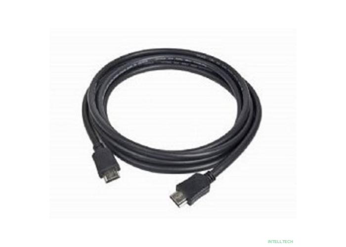Кабель HDMI Cablexpert 19M/19M, v2.0, медь, позол.контакты, экран, 10м, черный, пакет [CC-HDMI4-10M]