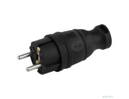 ЭРА Б0044540 Вилка V8-B-IP44 каучуковая с заземлением прямая 16A IP44 черная