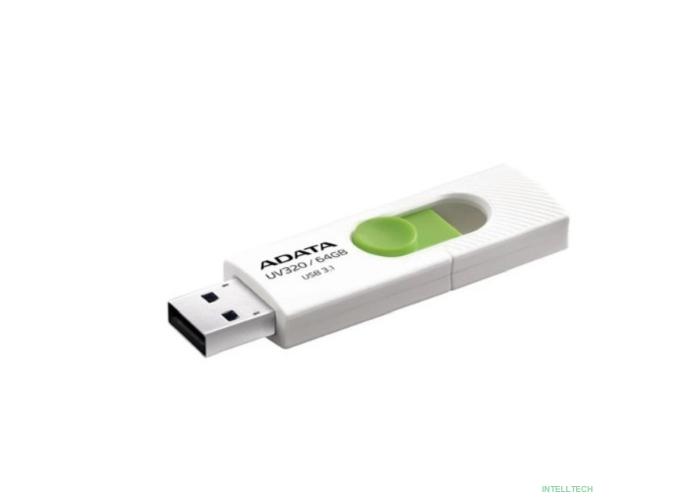 A-DATA Flash Drive 64GB <AUV320-64G-RWHGN> UV320, USB 3.2, белый/зеленый