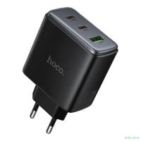 HOCO Зарядное устройство Hoco 65Вт, 3.25А, QC3.0/PD, 1xUSB, 2xType-C, C160A, черный, коробка