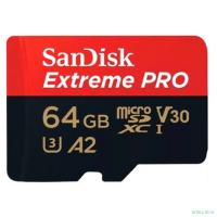 Micro SecureDigital 64GB SanDisk Extreme Pro microSD UH for 4K Video on Smartphones, Action Cams & Drones 200MB/s Read, 90MB/s Write, Lifetime Warranty[SDSQXCU-064G-GN6MA]