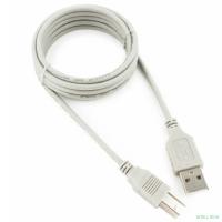 Кабель USB2.0 Cablexpert AM/BM, медь, Pro, 1.8м, серый, пакет (CC-USB2-AMBM-6-N)