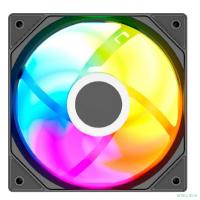 Powercase Вентилятор (M53-14 ARGB) Black 140x140x25mm (PWM, 80шт./кор, 4pin PWM (M+F)+ 3pin ARGB (M+F), 600-1800±10% об/мин) Bulk