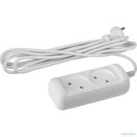 ЭРА Б0028359 Удлинитель электрический U-2-1,5m-2x1 без заземления 2 розетки 1,5м ПВС 2x1 мм2 10А