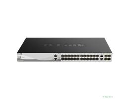 D-Link DGS-3130-30S/B1A PROJ Управляемый L3 стекируемый коммутатор с 24 портами 1000Base-X SFP, 2 портами 10GBase-T и 4 портами 10GBase-X SFP+