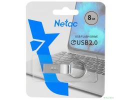 Netac USB Drive 8GB U275 <NT03U275N-008G-20SL>, USB2.0, с кольцом, металлическая