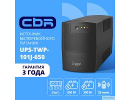 ИБП CBR [UPS-TWP-101J-650] 650VA/390W, Schuko CEE 7 x2 outlets, LED, AVR, SEC, 12V/7Ah