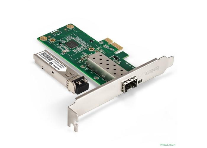 Exegate EX298935RUS Комплект: Сетевой адаптер SFP ExeGate EXE-i210-F1 + Трансивер Multi-Mode до 550м EXT-1G-MM850-LC2-550M (EX296228RUS: PCI-E x1 v2.0, порты 1x SFP (10/100/1000Mb/s), Gigabit Server N