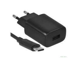 HOCO C134A/ Сетевое ЗУ + Кабель Type-C 1m/ 1 USB/ Выход: 10.5W/ Black