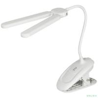 ЭРА Б0057207 Настольный светильник NLED-512-6W-W светодиодный аккумуляторный на прищепке белый 