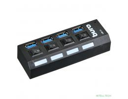 Buro BU-HUB4-U3.0-L Разветвитель USB 3.0 4порт. черный (389737)