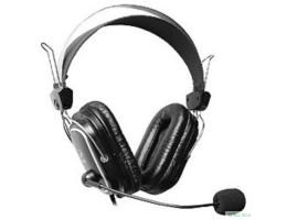 Повреждение упаковки A4Tech HS-50,Черный(серебристые вставки) {Гарнитура  стерео, монитор типа, закрытые, рег громкости, 20-20000Гц 32 Ом 97дБ, микр подвижн,  кабель 2, 3.5 jack 3 pin}