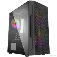 Powercase CMIMZB-L3 Корпус Mistral Micro Z3B Mesh LED, Tempered Glass, 2x 140mm + 1х 120mm 5-color fan, чёрный, mATX  (CMIMZB-L3)