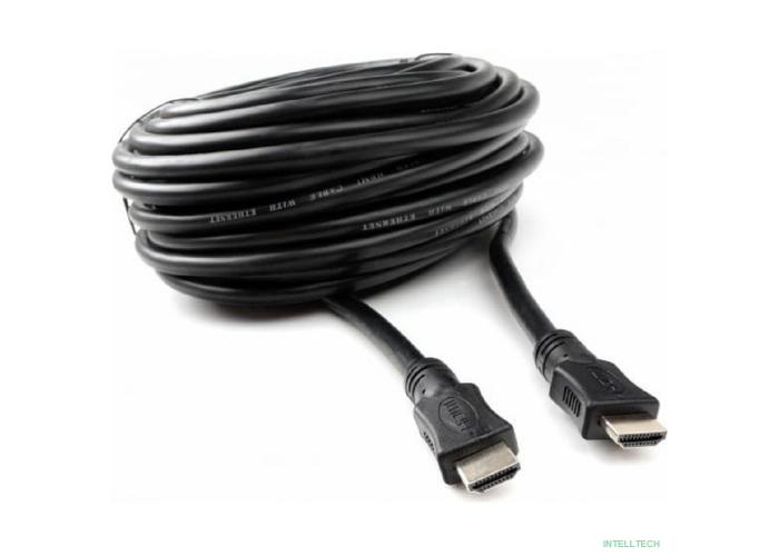 Кабель HDMI Cablexpert 19M/19M, v2.0, серия Light, позол.контакты, экран, 20м, черный, пакет (CC-HDMI4L-20M)