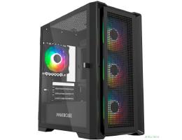 Powercase Alisio Micro X4B V2, Tempered Glass, 4х 120mm ARGB fans, ARGB HUB, чёрный, mATX  (CAMCXB-A4)