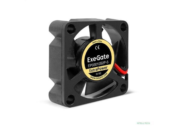 Exegate EX295191RUS Вентилятор 5В DC ExeGate ExtraPower EP03010S2P-5 (30x30x10 мм, Sleeve bearing (подшипник скольжения), 2pin, 12000RPM, 33dBA)