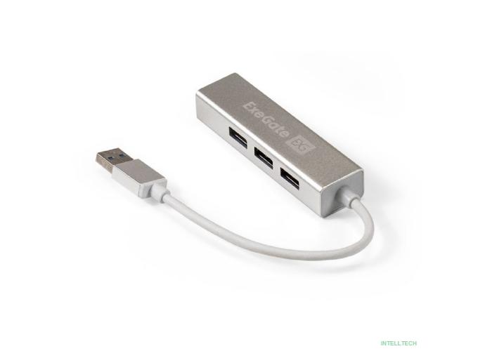 Exegate EX293981RUS USB-Хаб (концентратор) ExeGate DUB-4 (кабель-адаптер USB3.0 --> 4xUSB3.0, Plug&Play, серебристый)