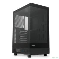 Case HSPD F510, Panoramic Mid Tower, Black, TG, 0.5 SPCC, no fans ATX, mATX, mITX 180/280/160mm 1x2.5