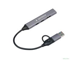 Gembird Разветвитель USB 3.0/2.0 , 4 порта: 2xType-C, 1xUSB 3.0, 1xUSB 2.0, кабель Type-C+USB (UHB-C444)