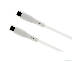 PERFEO Кабель USB C вилка - C вилка, 60W, белый, силикон, длина 1 м., ELASTIC (C1106)