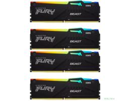 Kingston 64GB 5200MT/s DDR5 CL40 DIMM (Kit of 4) FURY Beast RGB XMP KF552C40BBAK4-64