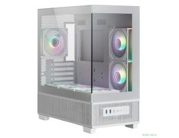 XASTRA Q500M 6ARGB-C10-UC White mATX/Aquarium/Screewless/ 6x120mm ARGB PWM FM fans/Argb+PWM HUB 10port/ Type-C/ Q500M-6FM12A-C10-UC-WH