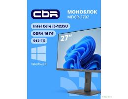 CBR AiO-MDCR-2702 27" FHD IPS (i5-1235U(1.3GHz) / 16Gb DDR4 3200MHz (2slot) / 512Gb SSD PCIe /Intel UHD Graphics (support Iris Xe with dual RAM)  / RJ45 / Windows 11 Pro 