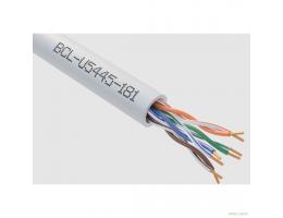 Кабель витая пара Bion BCL-U5445-181 U/UTP, кат.5e, 4x2x0,455мм AWG 25, медь, одножильный, PVC, для внутренней прокладки, 305м, серый
