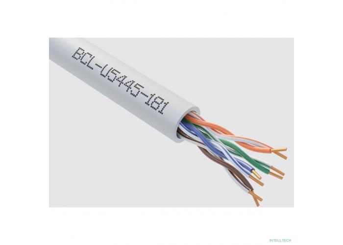 Кабель витая пара Bion BCL-U5445-181 U/UTP, кат.5e, 4x2x0,455мм AWG 25, медь, одножильный, PVC, для внутренней прокладки, 305м, серый