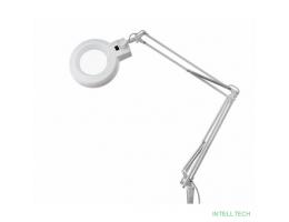 Rexant 31-0531 Лупа на струбцине  , круглая, 3D, с подсветкой 60 LED, сенсорный регулятор яркости, белая