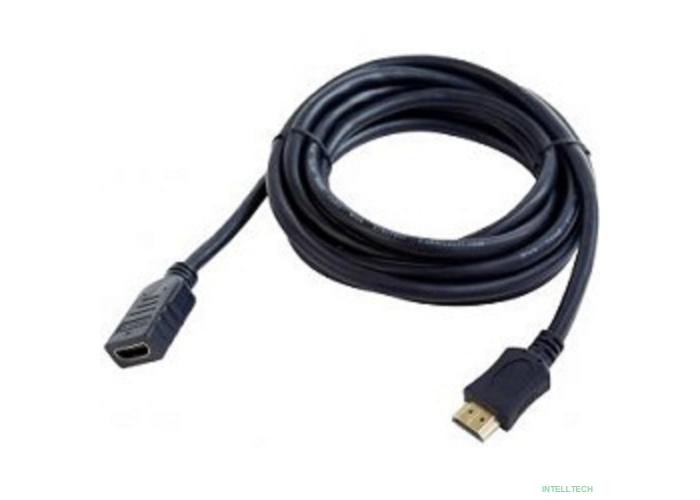 Кабель-удлинитель HDMI Cablexpert CC-HDMI4X-6, 19M/19F, v2.0, позол.разъемы, экран, 1.8м, черный, пакет