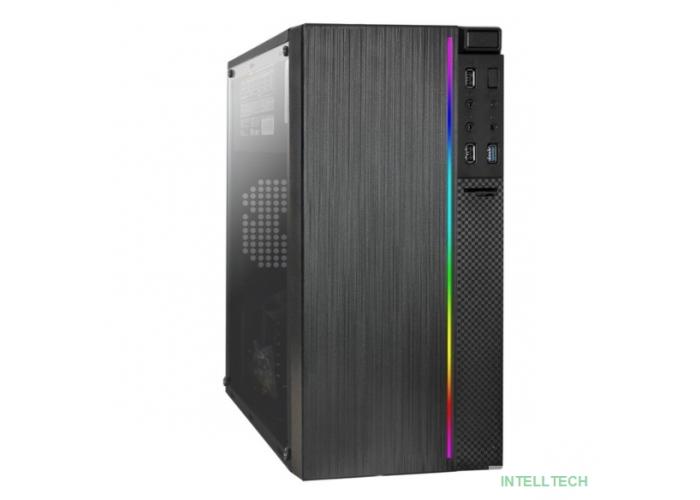 Exegate EX296070RUS Корпус Minitower ExeGate mEVO-9301-EVO800 (mATX, БП EVO800RGB с вент. 12см, с окном, 2*USB+1*USB3.0, HD аудио, черный, с RGB подсветкой)
