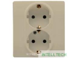 Legrand 672333 Розетка 2 x 2К+З со шторками - немецкий стандарт - автоматические зажимы - 16 А - 250 В~ - Etika - слоновая кость